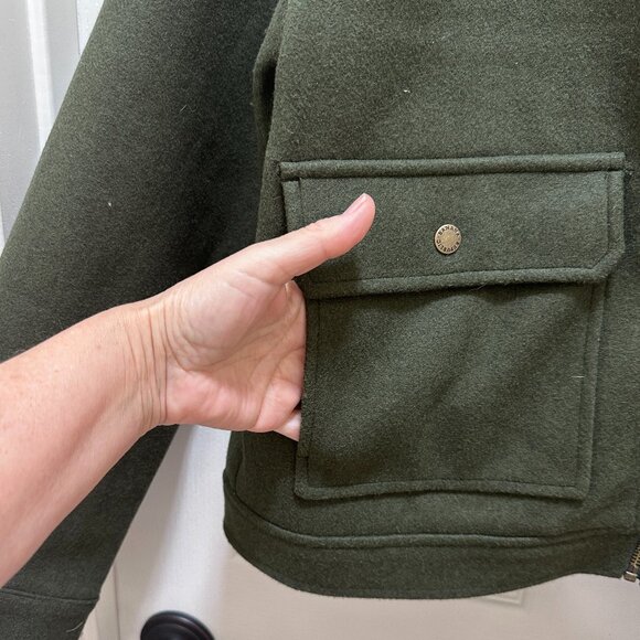 Banana Republic Women's Jacket Size M Dark Green Soft Brushed Fabric Casual NEW - Picture 6 of 16